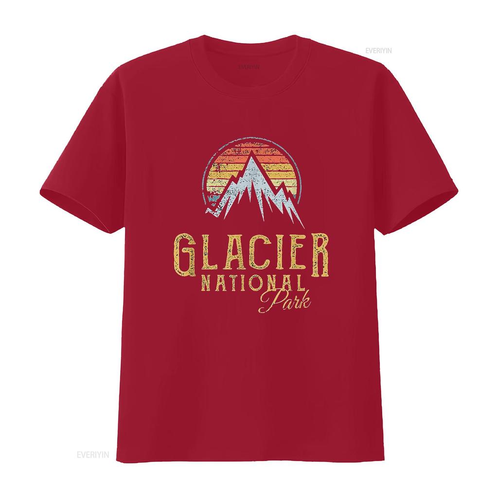 Womens Vintage Glacier National Park Summit T Shirt vintage Washed fashion homme Versatile Stylish Top For Everyday Wear