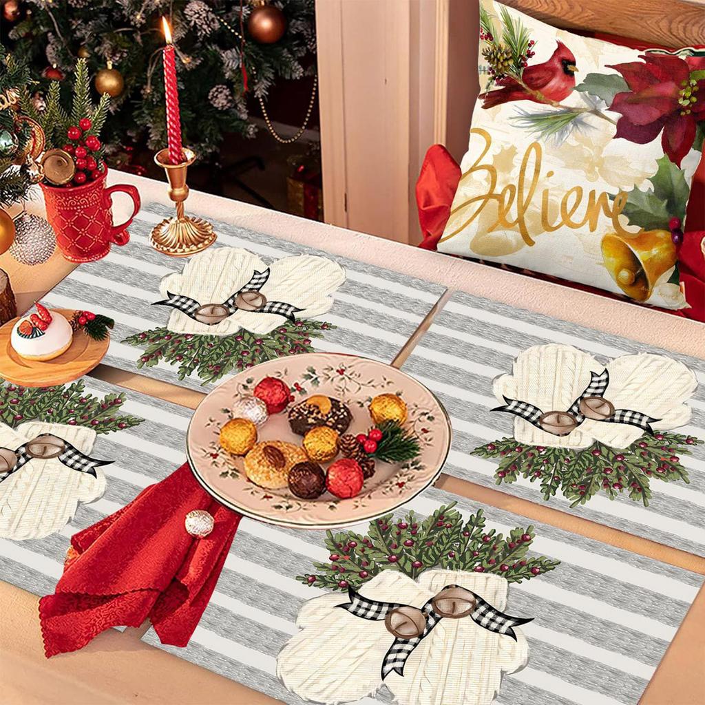 Рождественские подставки под тарелки Мультяшные Вечеринка Изоляция Обеденный стол Рождественская атмосфера Подставки под тарелки