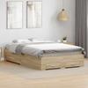 Bed Frame with Drawers Brown 120 x 190 cm Engineered Wood