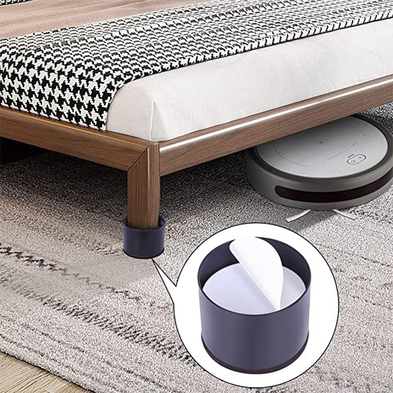 2/4PCS Bed Furniture Risers Elevation in Heights Heavy Duty Risers for Sofa Couch Desk Table Black Round Saquare Floor Protector