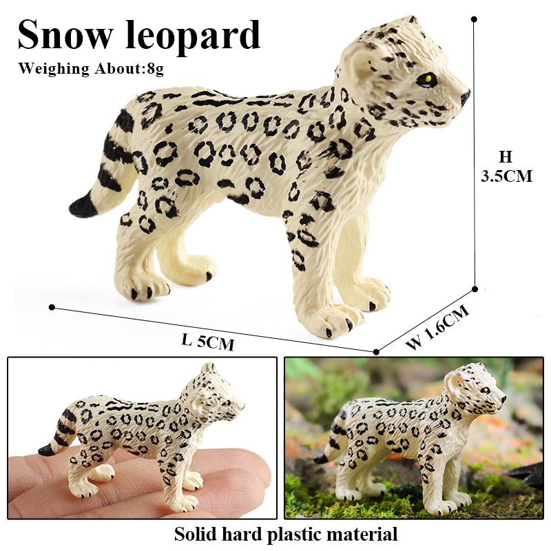 Oenux African Wild Animals Simulation Savage Cheetah Snow Leopard Jaguar Action Figure Figurines PVC Model Educational Kid Toys