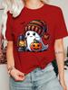 Halloween Ghost Womens T Shirt Knit Beanie Hat Lantern Pumpkin Bat Graphic Print Short Sleeve O Neck Casual Fall Party Tops