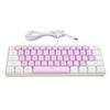Игровая клавиатура USB 61 клавиша RGB-подсветка Эргономичная Контрастный цвет Компактная Проводная клавиатура для настольного компьютера ноутбука Белая
