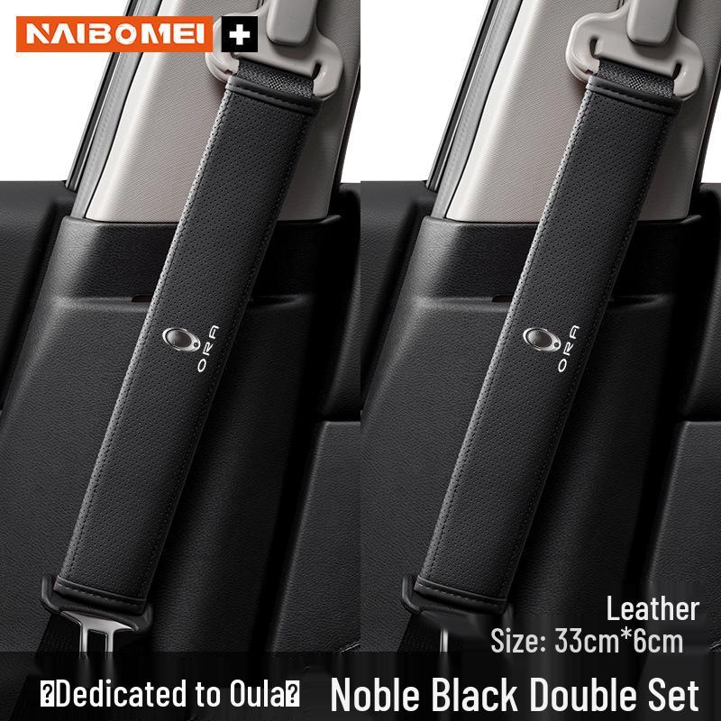 ORA Good Cat Car Seat Belt Shoulder Pad Protector for Lightning, Ballet, Black, and White Cat Models - Interior Accessory.