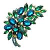 Women Vintage Feather Flower Shape Brooch Pin Badge Breastpin for Wedding Banquet Evening Party