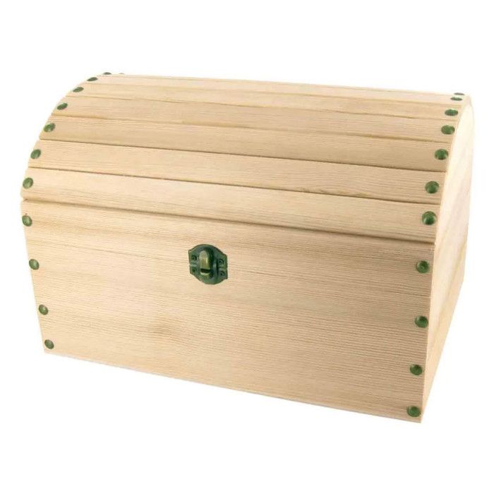 Coffre de pirate - Bois - A décorer - 25x18x15cm - Loisirs créatifs