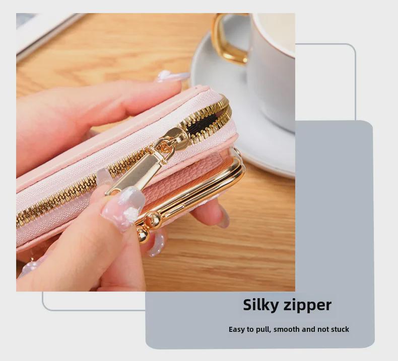 Trendy Mini Student Coin Purse: Stylish Small Wallet with Large Capacity Accordion Card Holder for Women