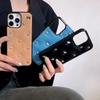 Крутой черный кожаный 3D чехол-звезда для телефона с ремешком для iPhone 14/15/16 Pro/Pro Max