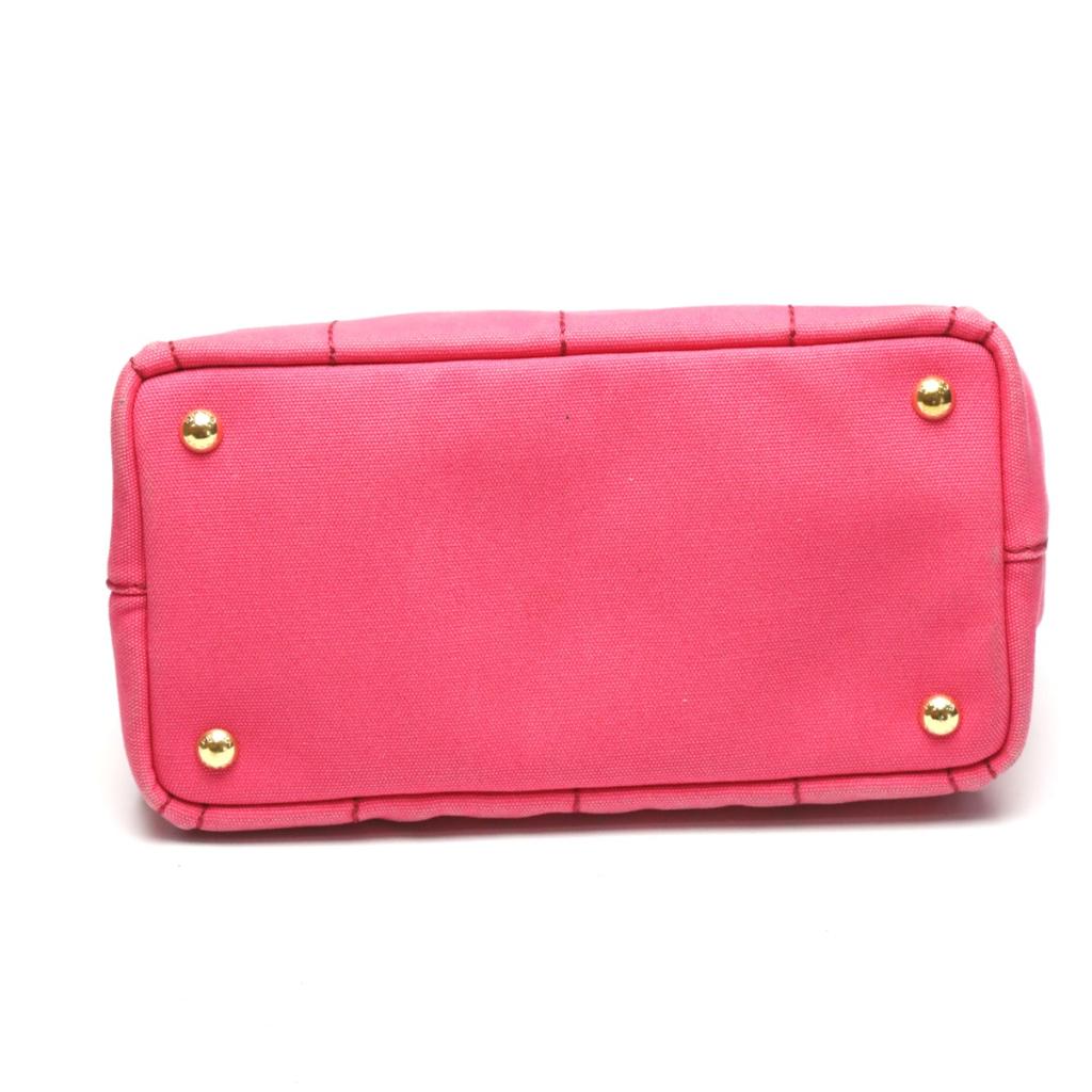 PRADA Canapa Kanapa mini tote Tote Bag canvas pink Women 1BG439 Used