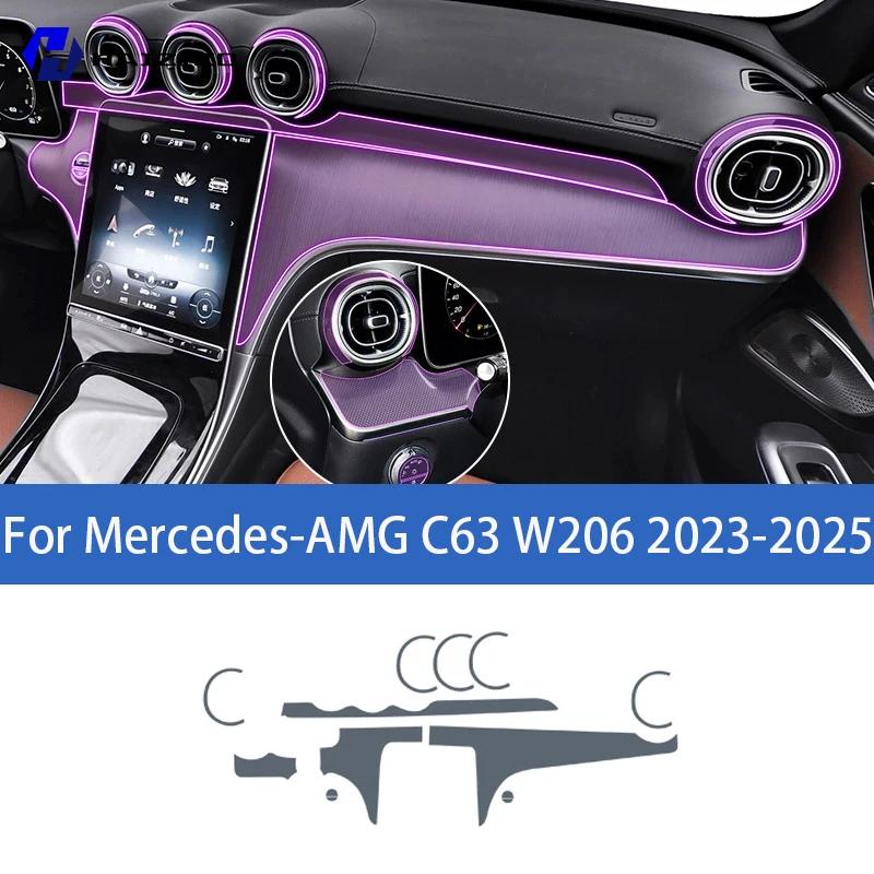 For Mercedes-AMG C63 W206 -2025 Car interior center console protective sticker interior decorative strip TPU protective
