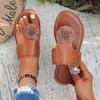 Fashion 2025 Hot Sale Summer New Open Toe Women's Slippers Plus Size Appliques Flat with Round Toe Outdoor Casual Daily Thong Sandals