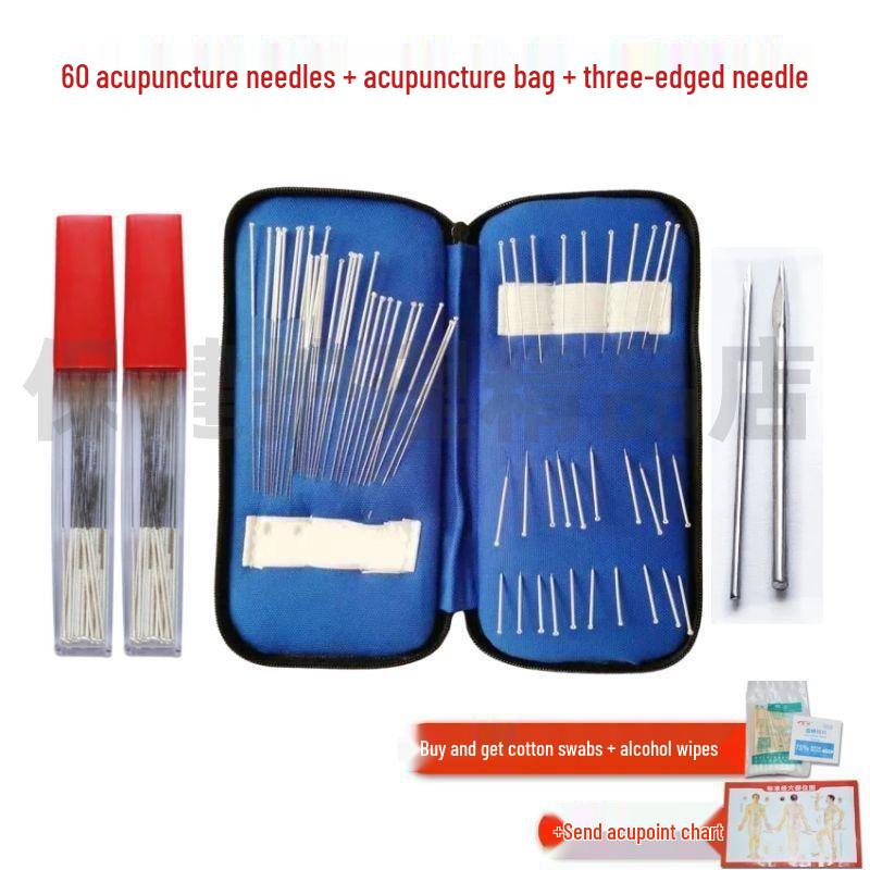 Набор для иглоукалывания из чистого серебра: 30/60 многоразовых штук, алюминиевая коробка на 200 штук