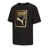 Puma Футболка с большим логотипом, золотой этикеткой, повседневная, спортивная, для бега, дышащая, с коротким рукавом, унисекс, топы, черная 689271-01