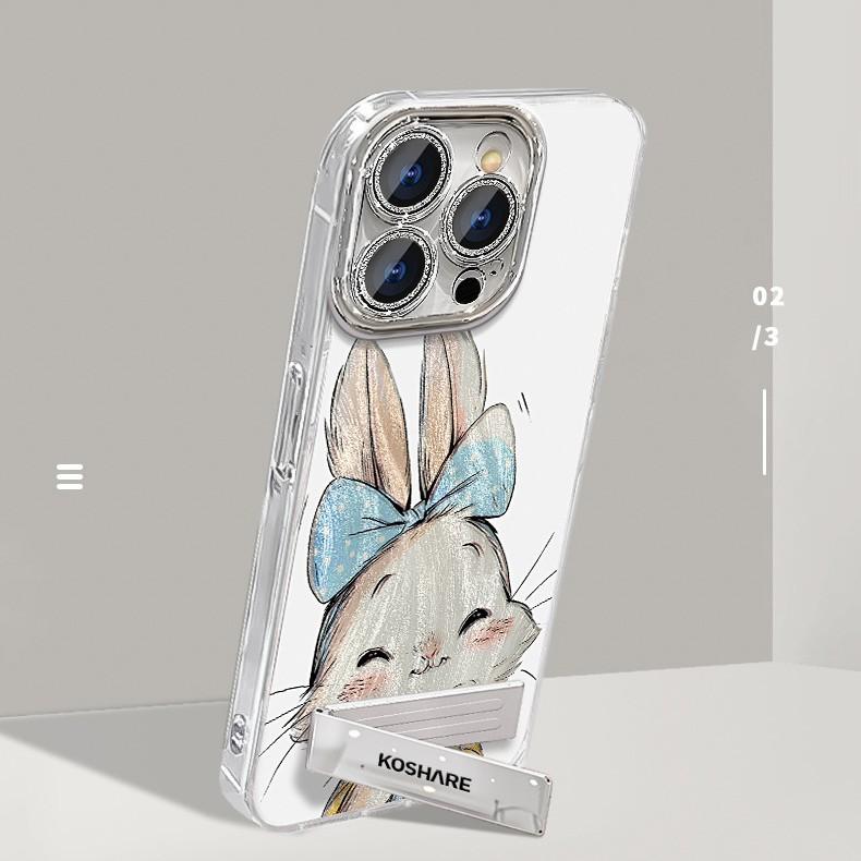 Bow Tie Rabbit for IPhone 16 Cell Phones 15 Cases 14 Protection for IPhone 13 Sets 12 Silicone Full Cover