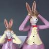 3Pcs Rabbit Sculpture Eye-catching Decorative Wear Resistant Modern Purple Green Easter Rabbit Figurine Decor Home Supplies