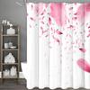 Pink Petal Shower Curtain, Bathroom Decorative Shower Curtain, Waterproof Shower Curtain with Hooks