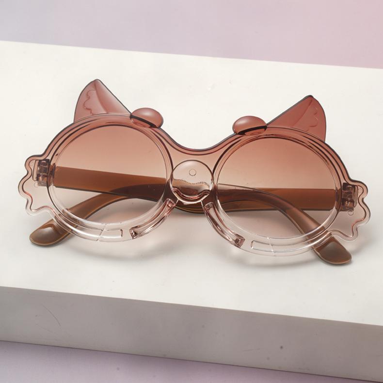 New children's sunglasses cute cartoon sunglasses cat shape sun protection UV protection baby glasses