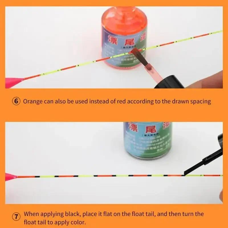 Краска для поплавков для рыбалки Флуоресцентная жидкая краска для самостоятельного ремонта Индикаторная краска Профессиональный ремонт снастей Быстросохнущая краска Инструменты для ремонта рыбалки