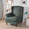 Geometric Wing Chair Cover Stretch Spandex Wingback Chair Covers Armchair Slipcover Furniture Protector Cover With Seat Covers