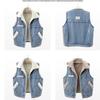 Women's Fall and Winter Sleeveless Loose Buttons Denim Vest Padded and Thickened Cotton Clothing