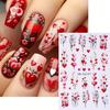 5D валентинки рельефные наклейки для ногтей сердце цветок красное сердце любовь DIY романтический маникюр украшение