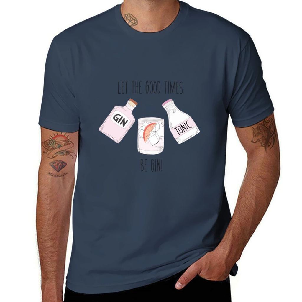 Let The Good Times Be Gin Tshirt Utility Casual Work Tshirt