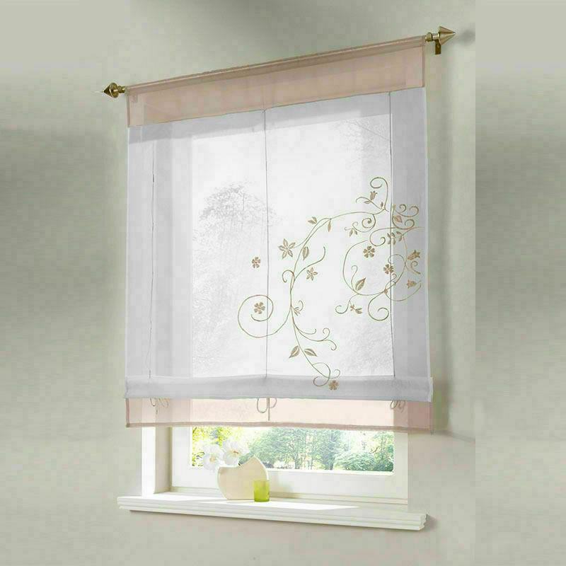Вуаль Вышивка Панель Готовые Кухни Сетчатые Шторы Оконные Шторы Римские Жалюзи Декор