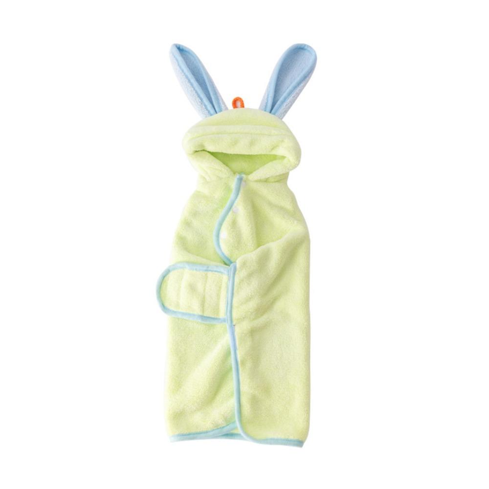 Warm Dog Hooded Bathrobe Coral Fleece Microfiber Dog Towel Rabbit Ear Design Pet Robe Swimming