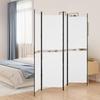 350214 vidaXL Room Divider 4 Panels White 200x180 Cm Fabric