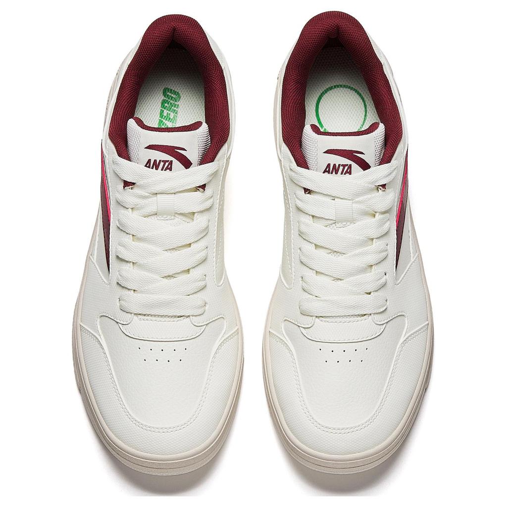 Anta Уличный стиль Спортивный Повседневный Мода Увеличивающие рост Легкие Нескользящие Низкие кеды Мужские кроссовки Белый Красный 912518007-1