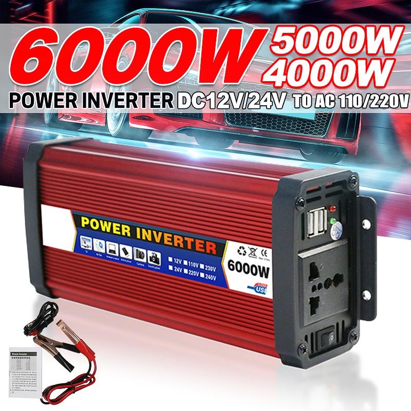4000 Вт 5000 Вт 6000 Вт DC 12 В/24 В в AC 110 В/220 В Адаптер-преобразователь 2 USB Автомобильный инвертор питания Модифицированная синусоида Трансформатор напряжения
