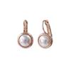 E420 8mm Austrian Pearl Rose Gold Earrings