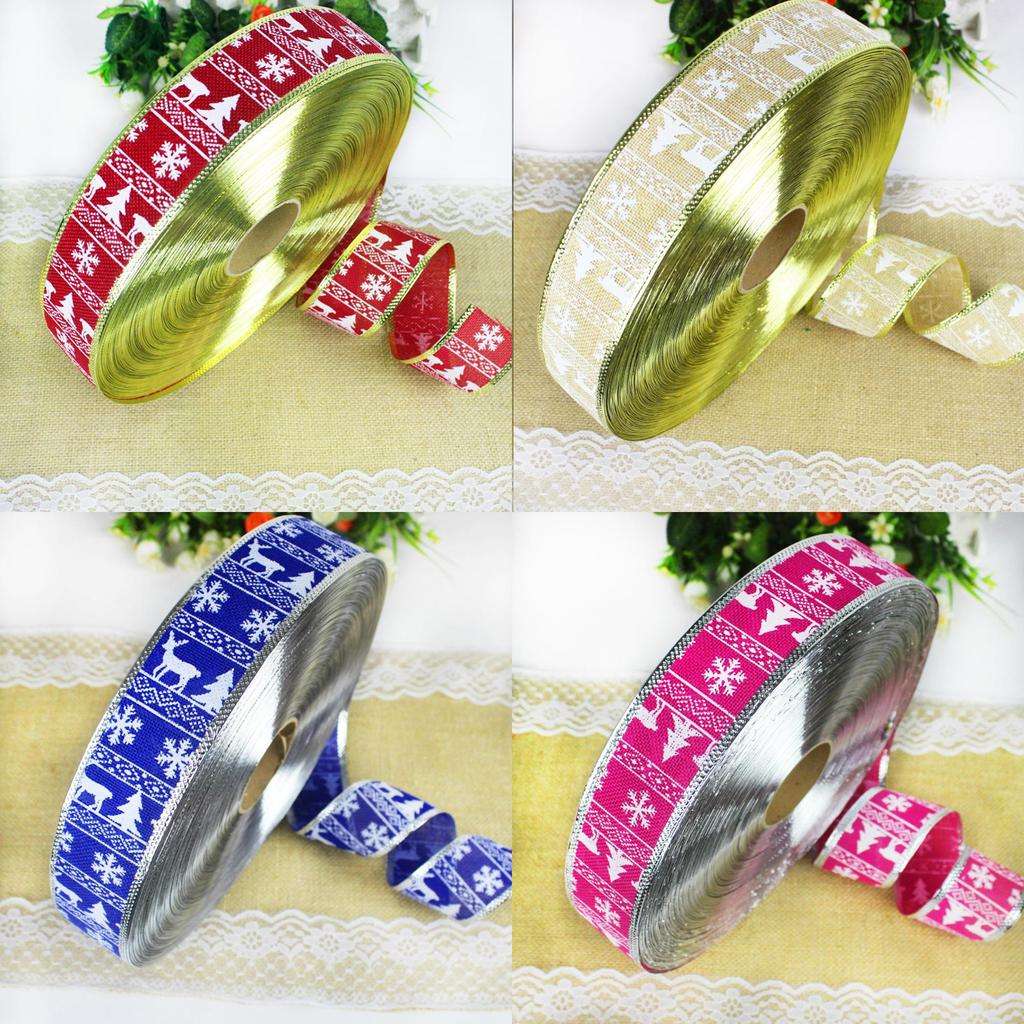 10-метровые рождественские украшения, ленты из искусственной мешковины ярких цветов для праздничного настроения