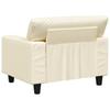 Cream Armchair 60 cm Faux Leather