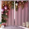 2Pcs Christmas Present Luxurious Christmas Decoration Curtains Festive Digital Print Holiday Decor Living Room Bedroom Kitchen
