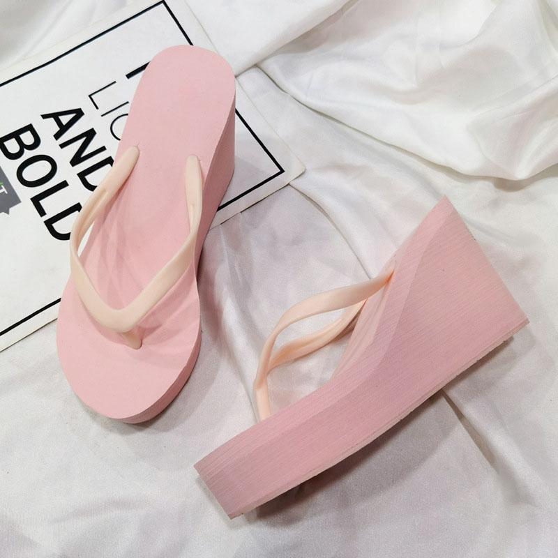 Summer Shoes for Women Slippers Wedge Flip Flops Platform Casual Shoes Woman Heeled Mules Slides Beach Shoes