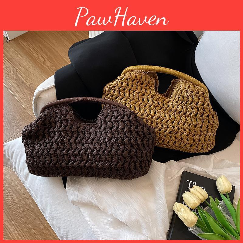 Summer Yogodlns Beach New Bag For Women Clutch Bag Luxury Designer Straw Bags Tote Handbag Fashion Woven Rattan Bags Female Travel Purse