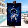 Space Adventure Robot Beach Towel, Super Soft Microfiber, Perfect Gift for Her/Him, Birthday, for Pool, Beach, Travel, Decor Beach Party