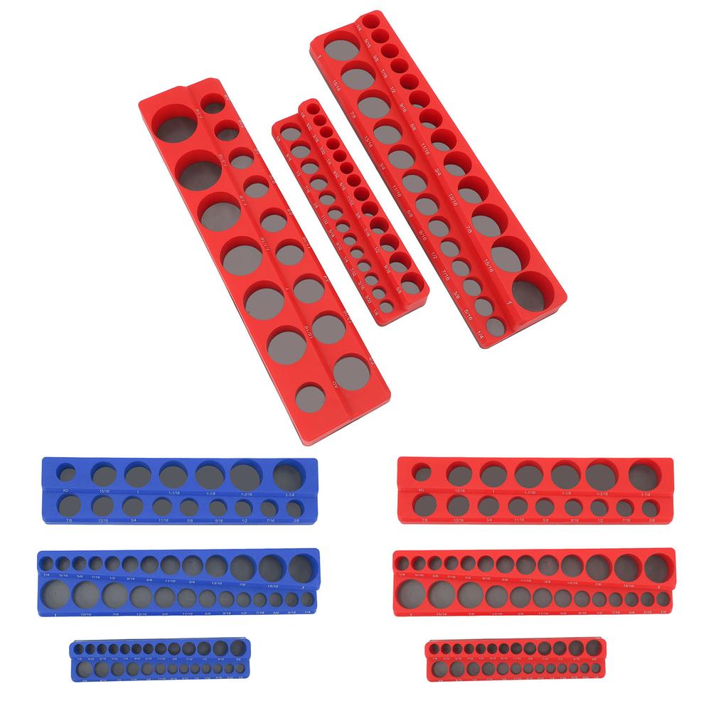 3PCS Magnetic Socket Organizer Set 1/4in 3/8in 1/2in Drive Sockets Storage Tray Powerful Portable So