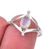 Natural Rainbow Moonstone Gemstone Handmade 925 Sterling Silver Ring Size 7 I0p04