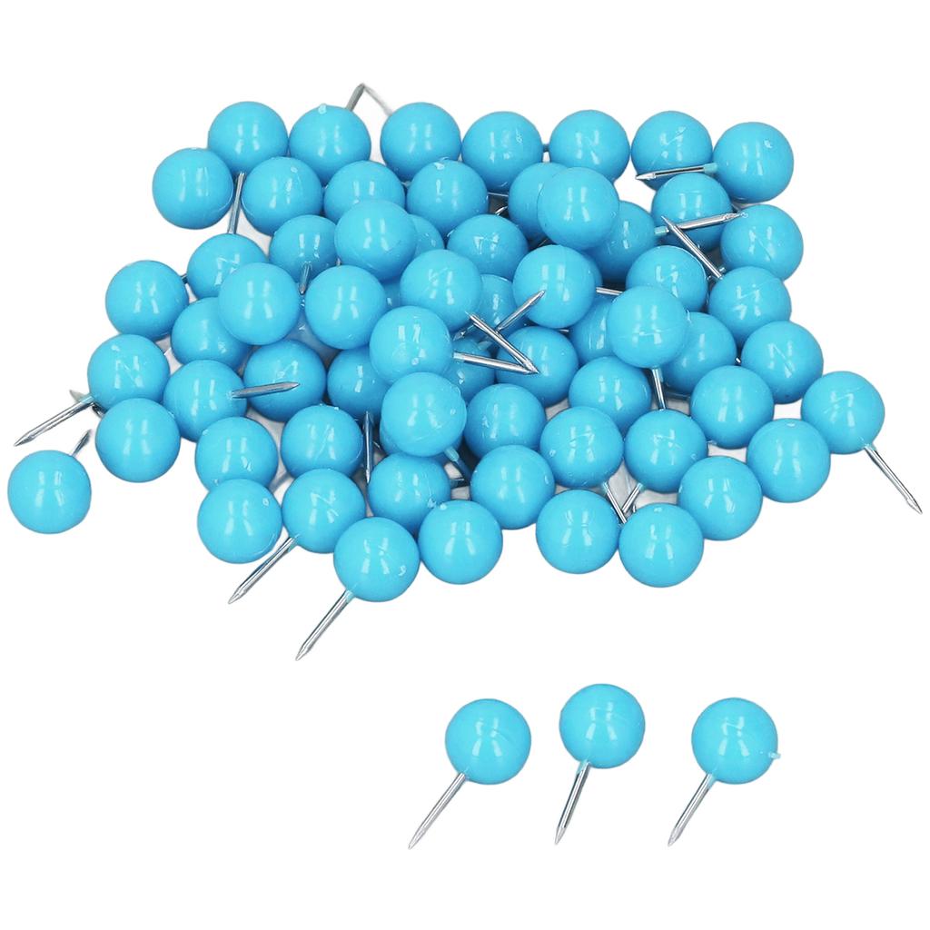 100 шт. кнопок, кнопок, стальных пластиковых декоративных кнопок для разметки пробковых досок 9,5x20 мм, синих