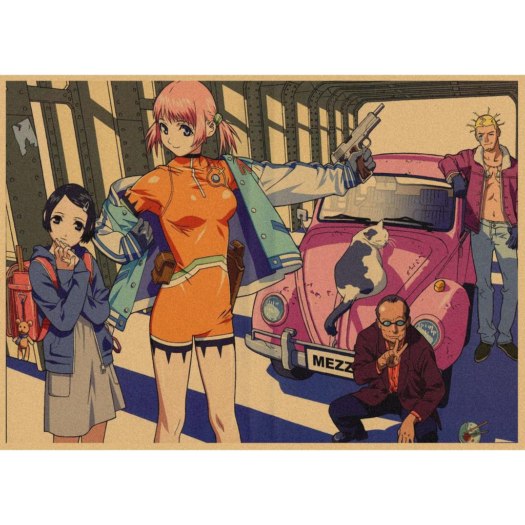 Retro Japanese Anime Poster - Yasuomi Umetsu's Killer Girl on Kraft Paper Wall Art Mural 262