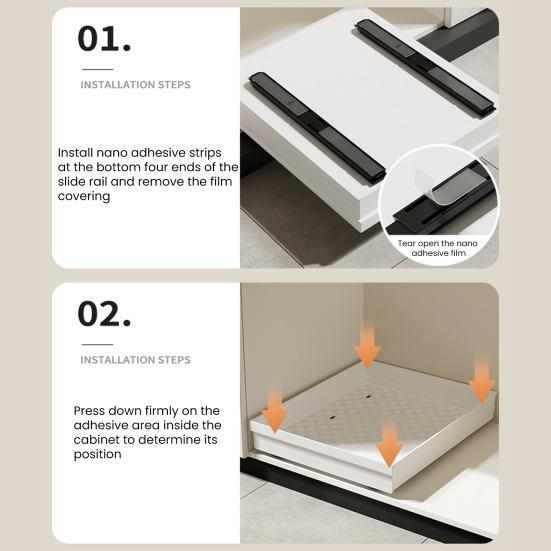 Выдвижная кухонная полка для хранения с конструкцией с повышенным бортиком, гладкими направляющими, органайзер для шкафа, установка без гвоздей, пластиковые контейнеры для хранения