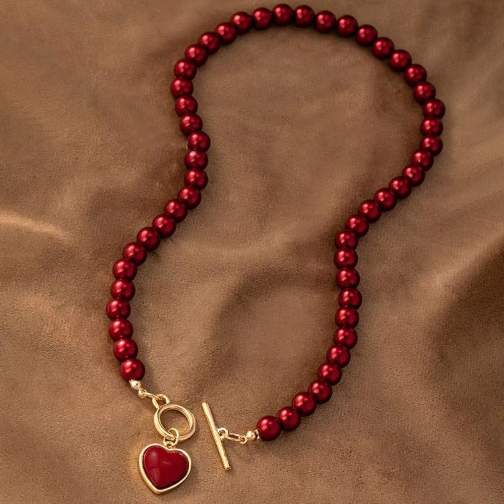 Легкий роскошный жемчужный браслет, комплект ожерелья, сплав, цепочка на ключицу, комплект ожерелья с подвеской «Любовь»