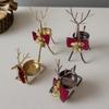 Christmas Reindeer Tealight Candle Holder Gold Iron Decoration for Table Window Versatile Christmas Holiday Decor