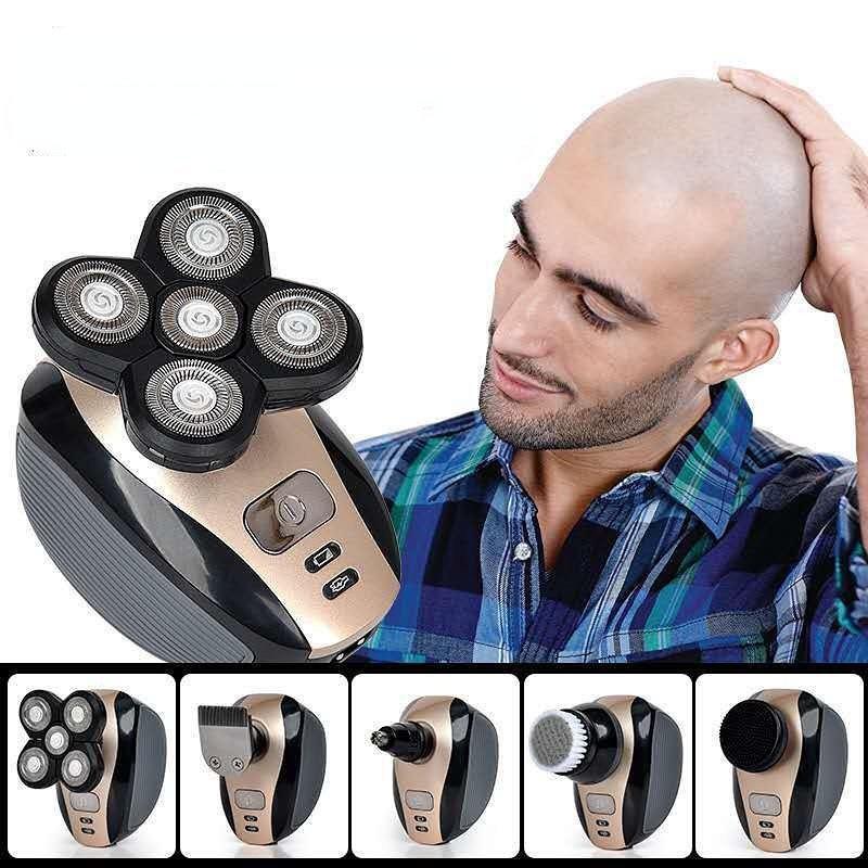 Машинка для стрижки волос налысо Электрическая Бритва Пять-в-одном USB Перезаряжаемая KTY