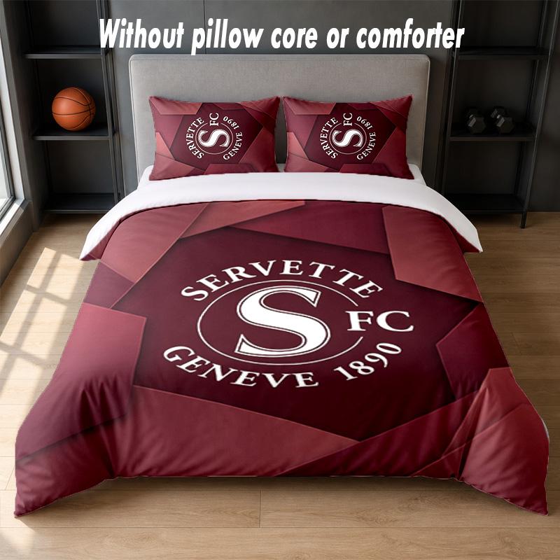 Постельное белье Servette FC Дизайн Постельное белье 1 пододеяльник + 2 наволочки Мягкое дышащее домашнее постельное белье