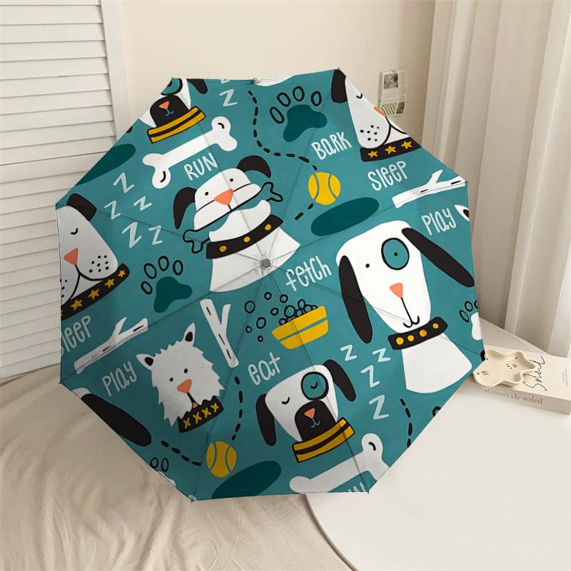 1PC Dog Love Umbrella-8-Rib Reinforced, Automatic Open, Lightweight & Durable, Cute Fashion Accessory for Outdoor-A1312