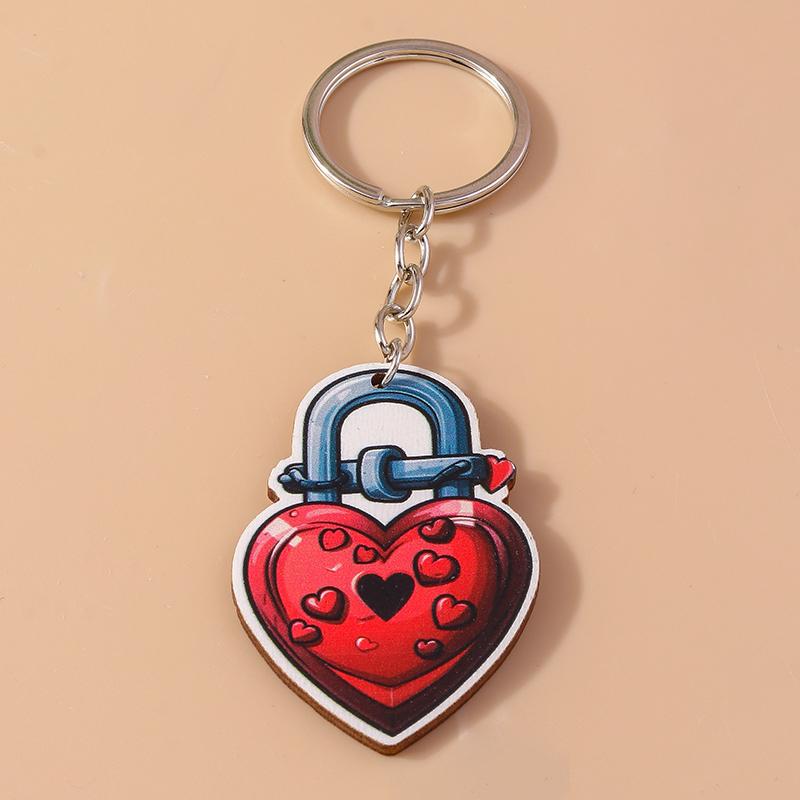 Sexy Wooden Lip Keychain Charms Key Ring Pendants for Car Key Holder Women Girls Handbag Decor Accessories DIY Jewelry Gifts