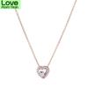 Top Quality S925 Silver Women Necklace Sparkling Pave Heart Droplet Rose Necklace Birthday Wedding Gift Girl Lady Jewelry